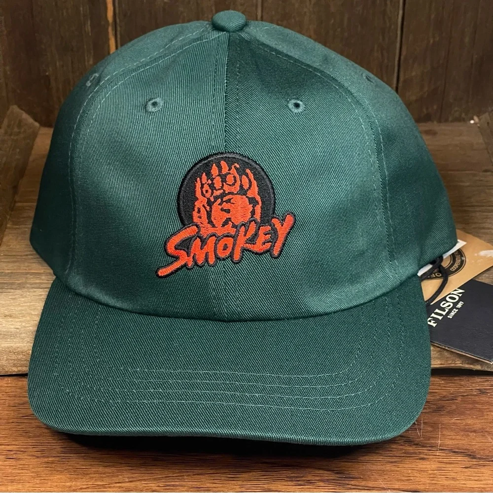 SOLD-Filson Limited Edition Smokey Bear Low Profile Hat Cap Green Mens Strapback - Picture 1 of 12